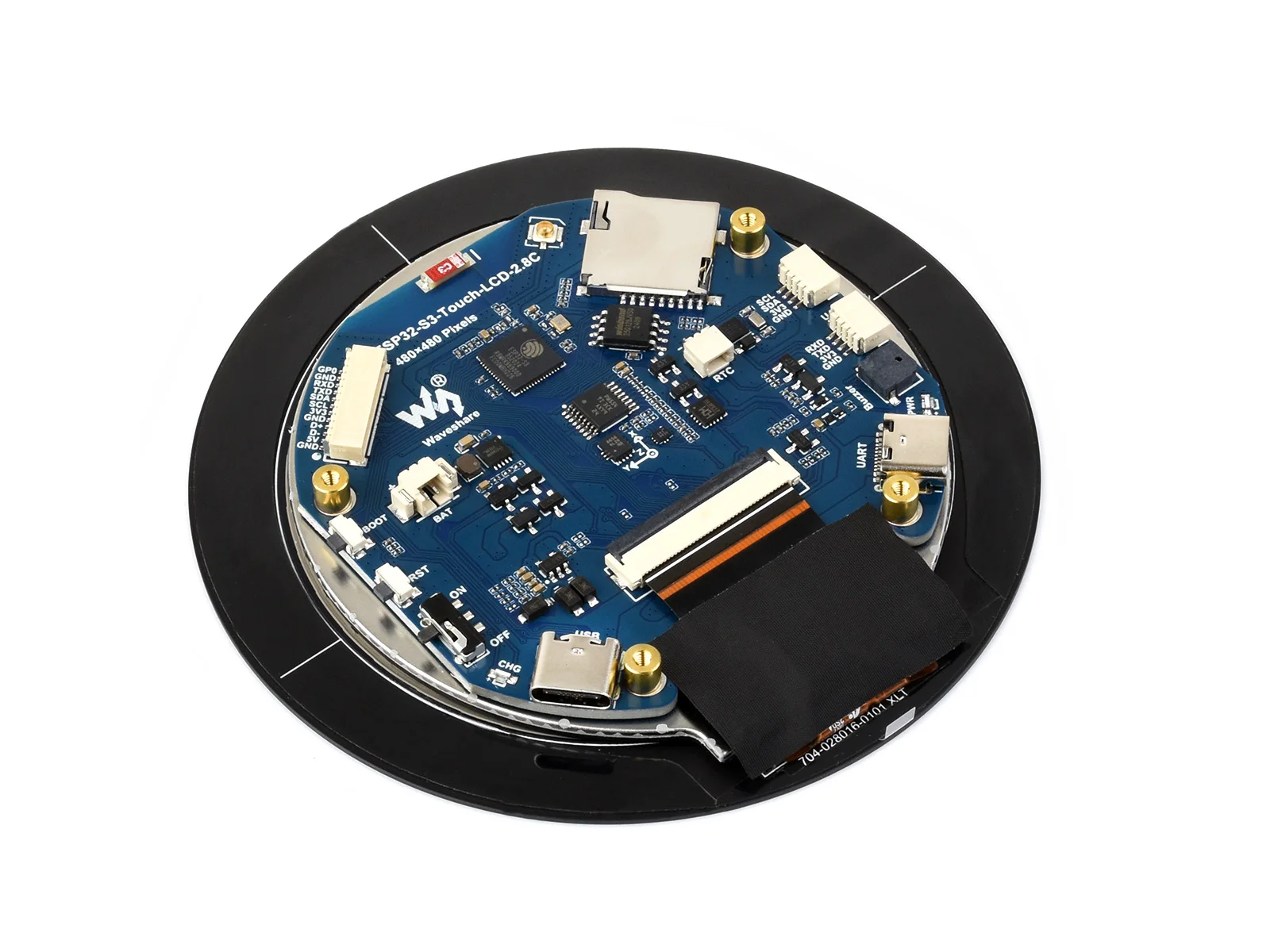 ESP32-S3 2.8inch Capacitive Touch Round Display Development Board, 480×480, 32-bit LX7 Dual-core Processor, Supports WiFi & Blue