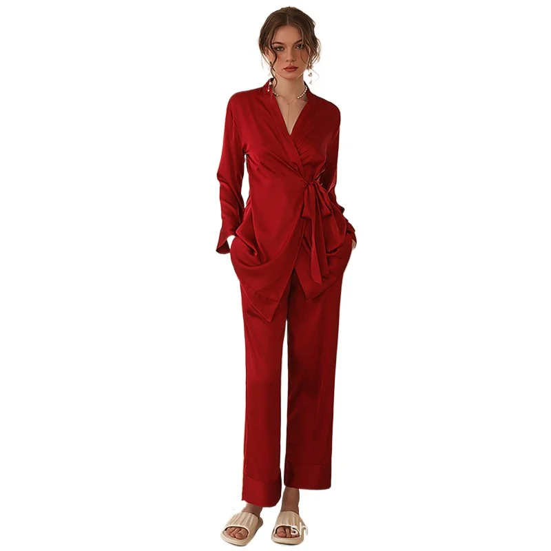 

2026 New High-end Satin Pajamas, Thin Bridal Suit, Can Be Worn Outside Bridesmaid Souvenirs Sexy Loungewear Smooth and Soft Sets