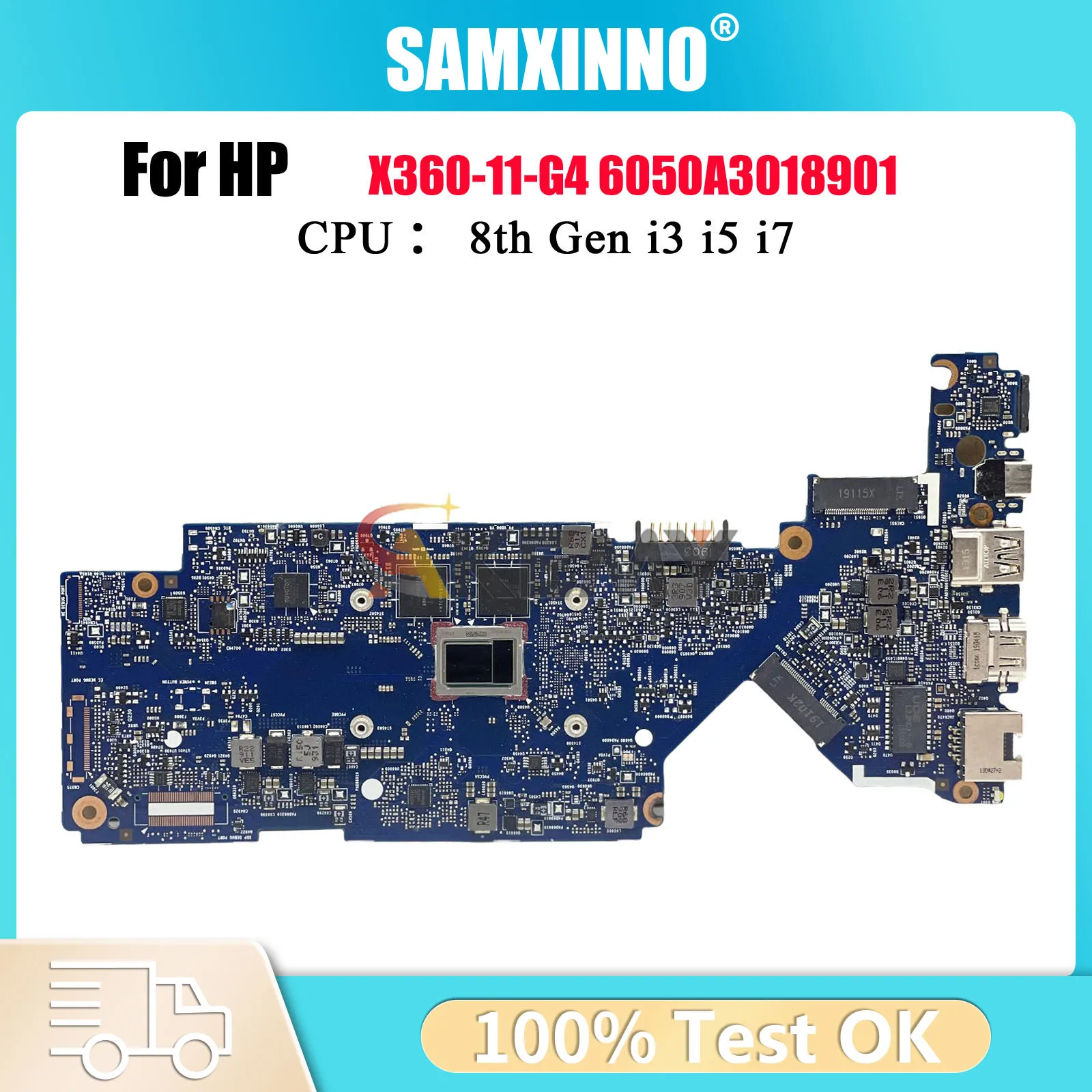 

6050A3018901 для ноутбука HP ProBook X360 11 G4 EE, материнская плата L58569-001 с процессором M3-8100Y i5-8200Y, 100% полностью протестирована