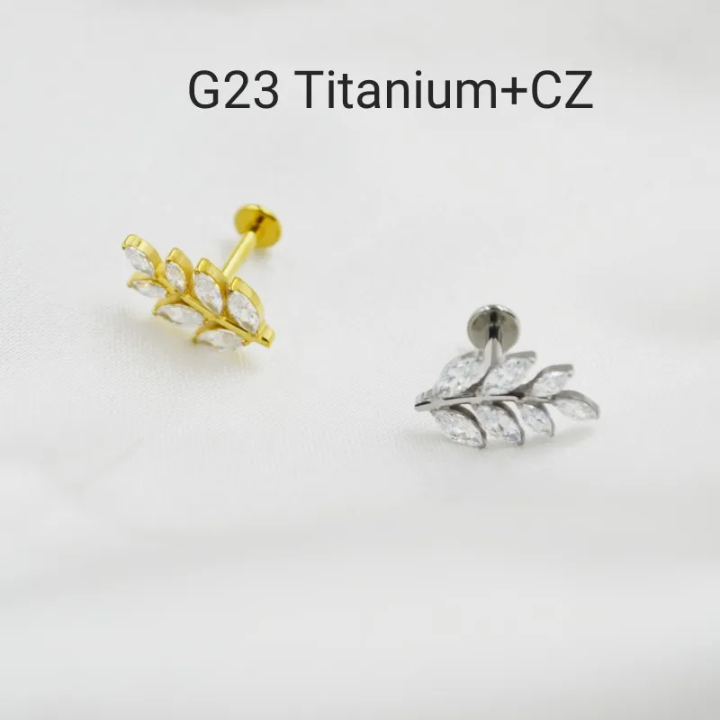 

10 шт., украшения для тела G23, титановый лист, CZ, губная серьга, спираль для ушей, козелок, ладья, шпилька, ювелирные изделия для пирсинга, 16 г ~ 1,2 мм, новинка