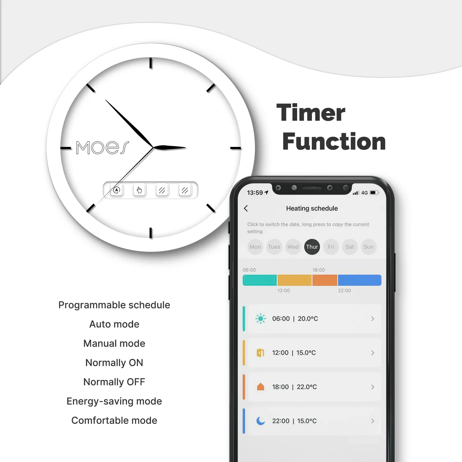 MOES-Vanne thermostatique intelligente Tuya avec Wi-Fi, application programmable TRV, régulateur de température à distance, prise en charge d\'Alexa