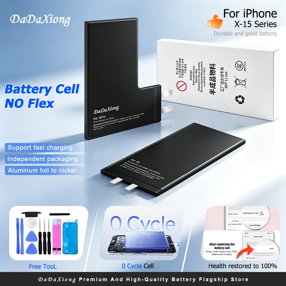 New 2026 Zero-cycle High-quality Battery For IPhone XR XS 11 12 13 14 15 Pro Max 12Mini 13Mini 14Plus 15Plus Free Tool