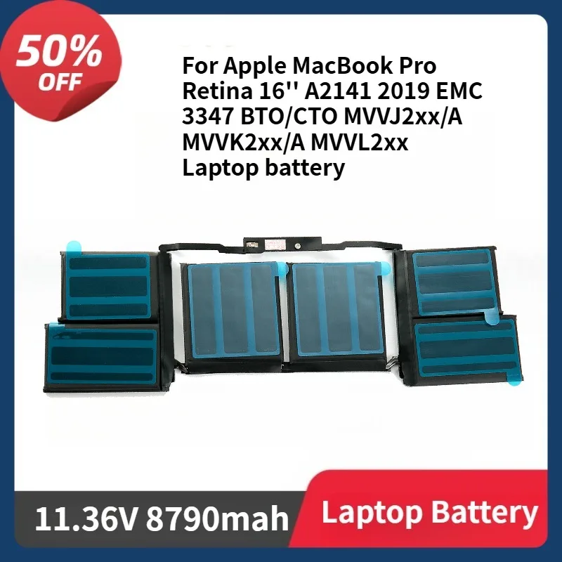 

A2113 Battery for Apple MacBook Pro Retina 16'' A2141 2019 EMC 3347 BTO CTO MVVJ2xx A MVVK2xx A MVVL2xx 8790mAh Laptop Battery