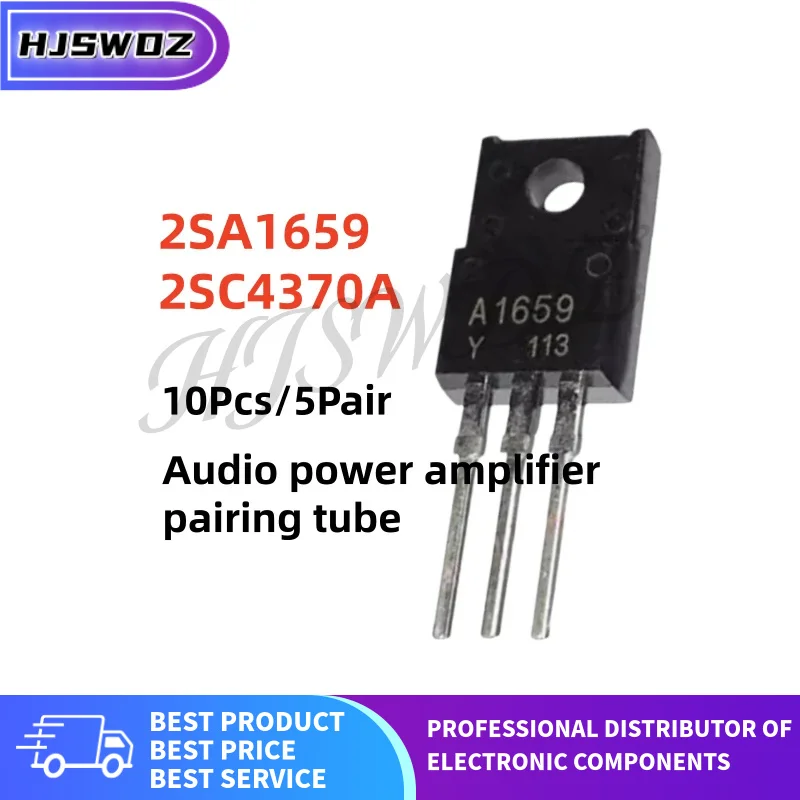 10Pcs-5Pairs 2SA1659 2SC4370A A1659A C4370A A1659 C4370 Audio power amplifier pairing tube TO-220F NEW