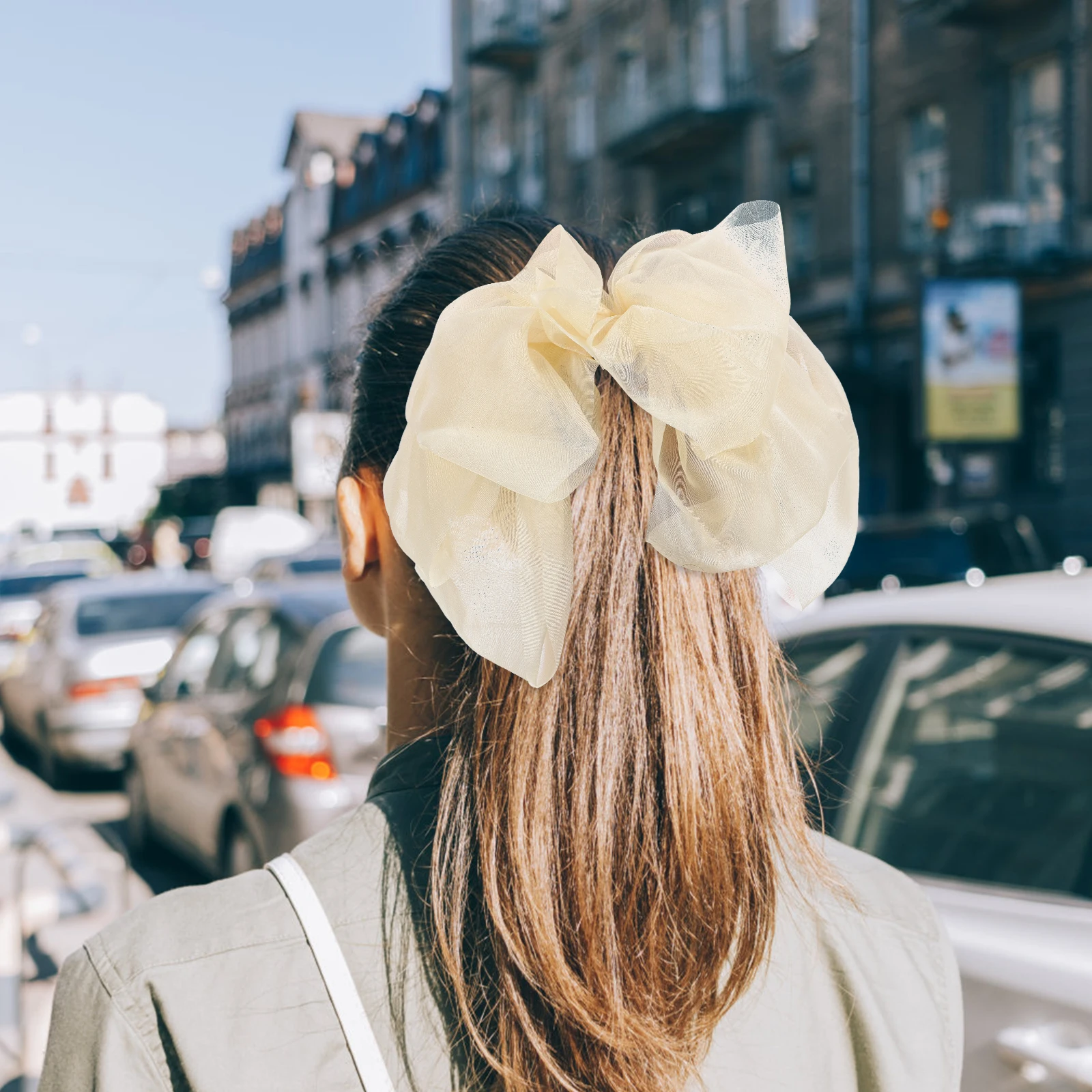 

3 Pcs Large Bow Clips French Style Spring Accessories for Women Cute Bow Hairpins Girls Hair Bows Lightweight Safe Materials