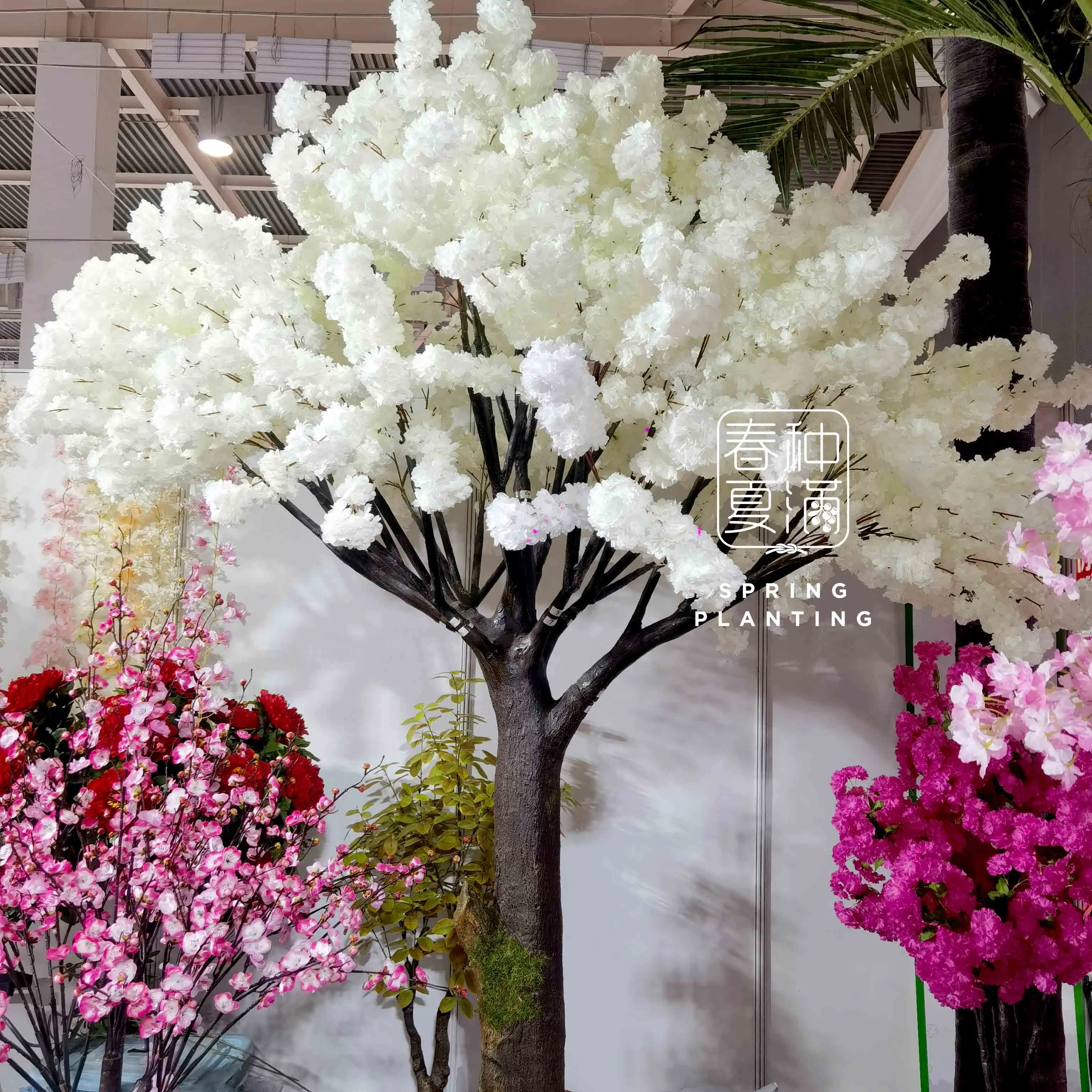 Big Artificial Cherry Blossom Tree Factory Price Outdoor Wedding Decoration White Artificial Cherry Tree
