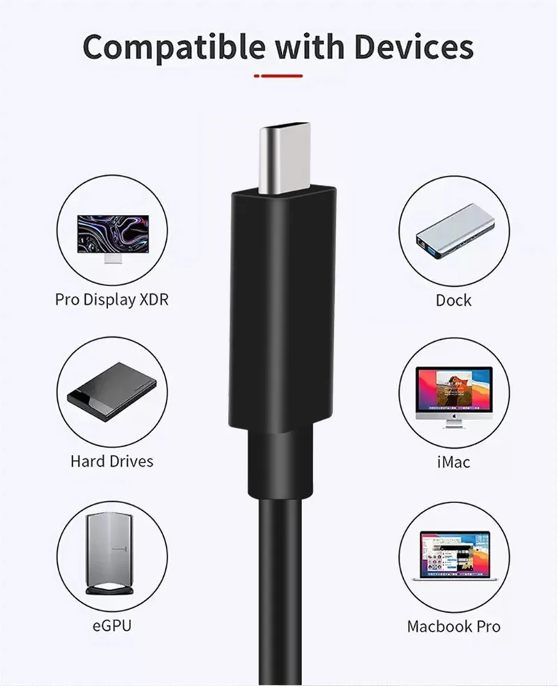 USB4 Thunderbolt 4 3 Cable PD100W Fast Charging Type C Charge Cable 8K@60Hz 40Gbps USB C Type-c Data Cable for Macbook iPad Pro