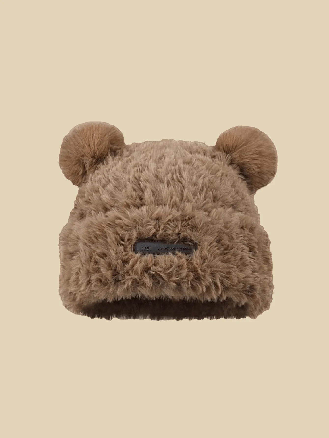 قطعة واحدة من قبعة الأذن المصنوعة من الصوف البني للنساء، دافئة للارتداء اليومي في الخريف/الشتاء