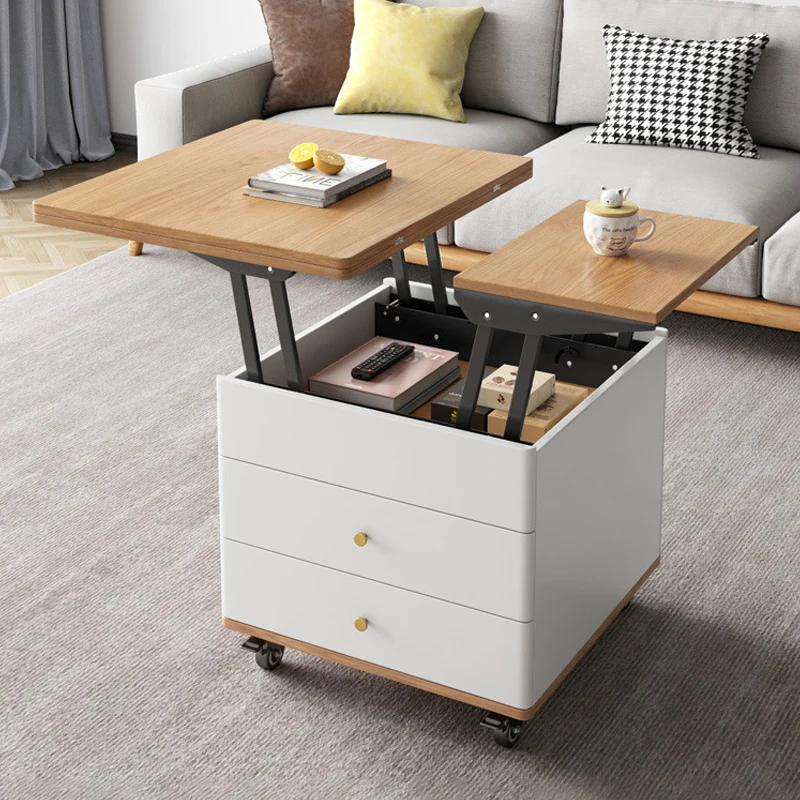 

Wheels White Coffee Table Modern Square Cheap Minimalist Designer Coffee Table White Storage Mesa De Centro Sala Home Furniture