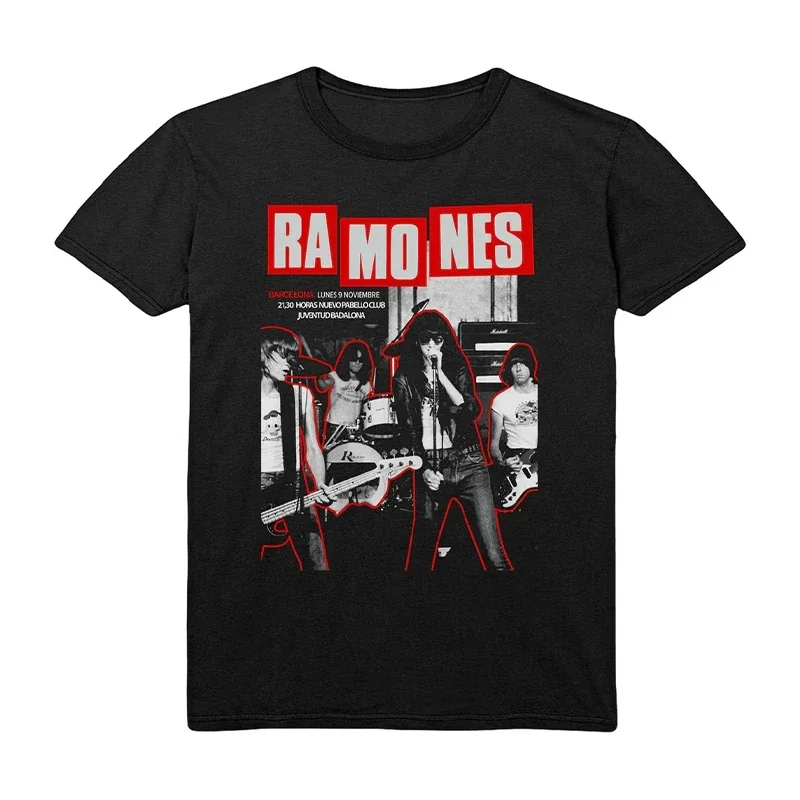 2025 popolare nuovo stile Ramones American Legendary Punk Band Rock Music t-shirt a maniche corte allentata in puro cotone per uomo e donna