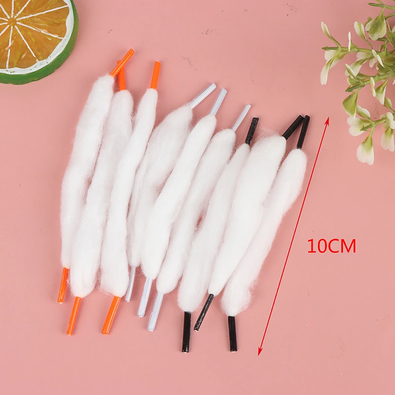 10Pcs/bag 10cm High Quality Preloaded Cotton Easy To Use Lace Cotton Orgnic Cotton For Rebuildable DIY Cotton Accessories 3Color