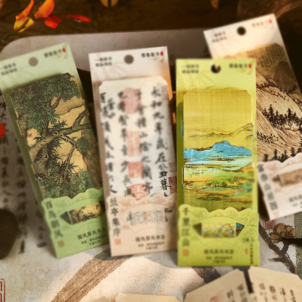 Ink Scrolls Eastern Screens Bookmarks Ancient‑Style Calligraphy Famous Paintings Students Reading Book Pages Marking Gifts
