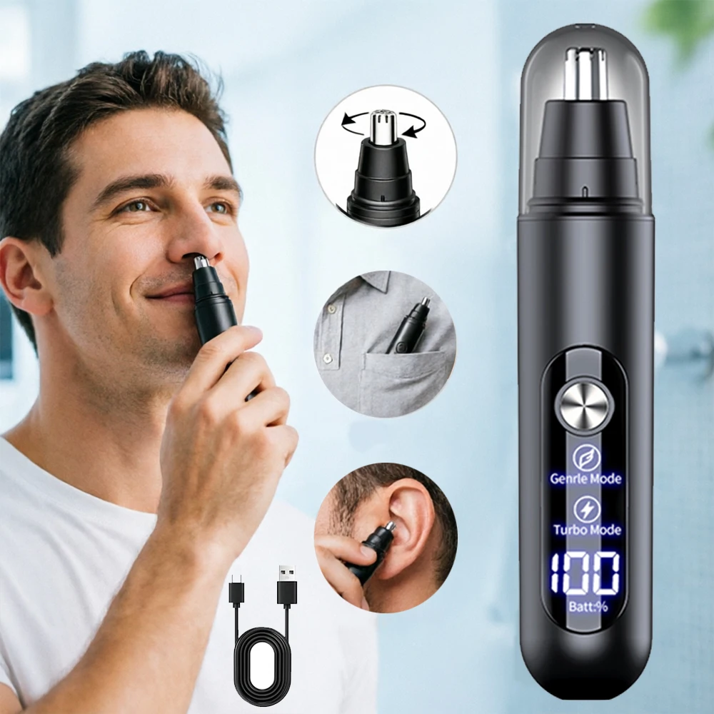 Nose Hair Remover Portable Electric Nose Shaver for Man Painless Mini Rechargeable Automatic Nose Hair Trimmer for Men's