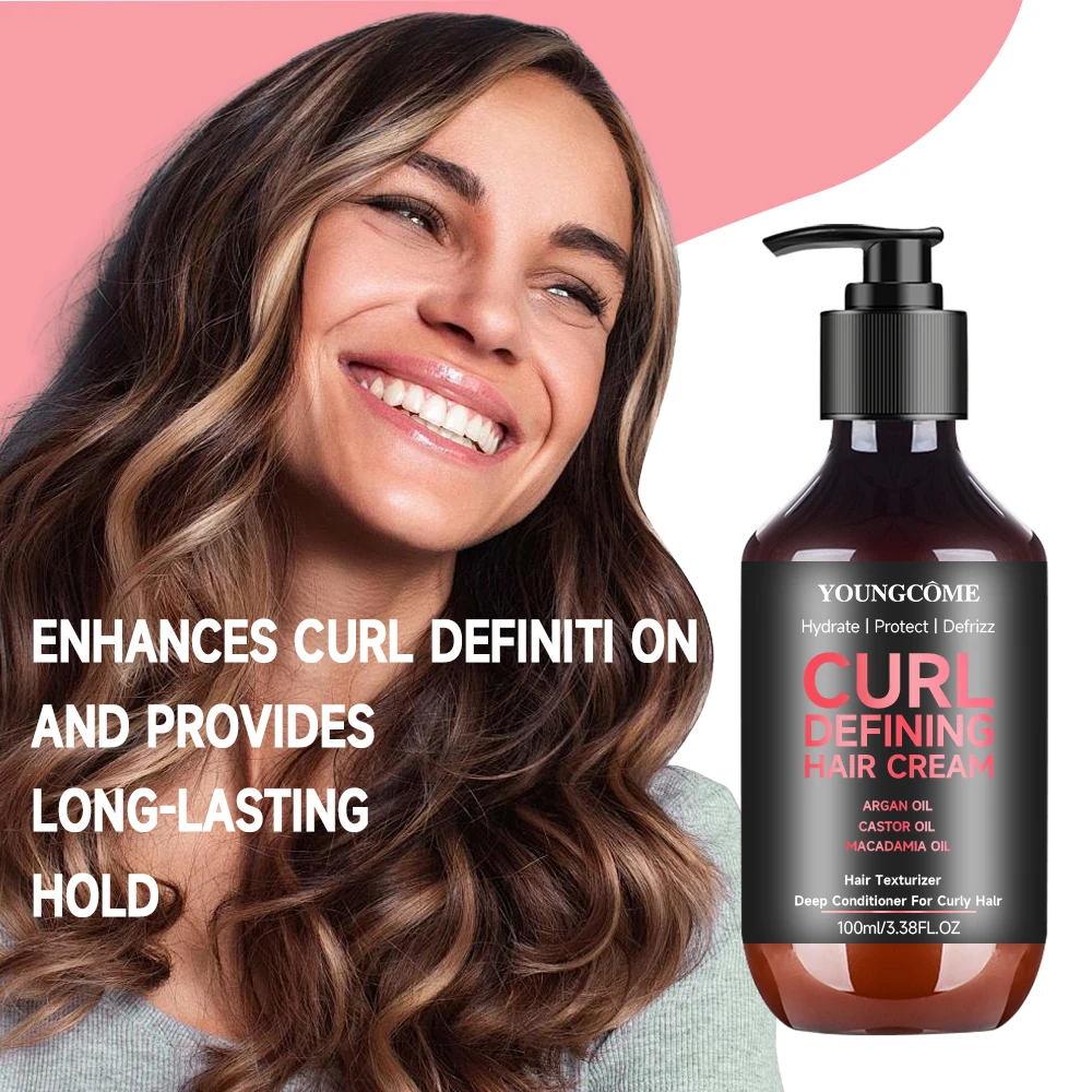 Hair Curling Cream thickening Nourishing Enhance Hair Define Cream Styling Sculpting Frizzy Wavy Boost Elastin Volumizing Fluffy