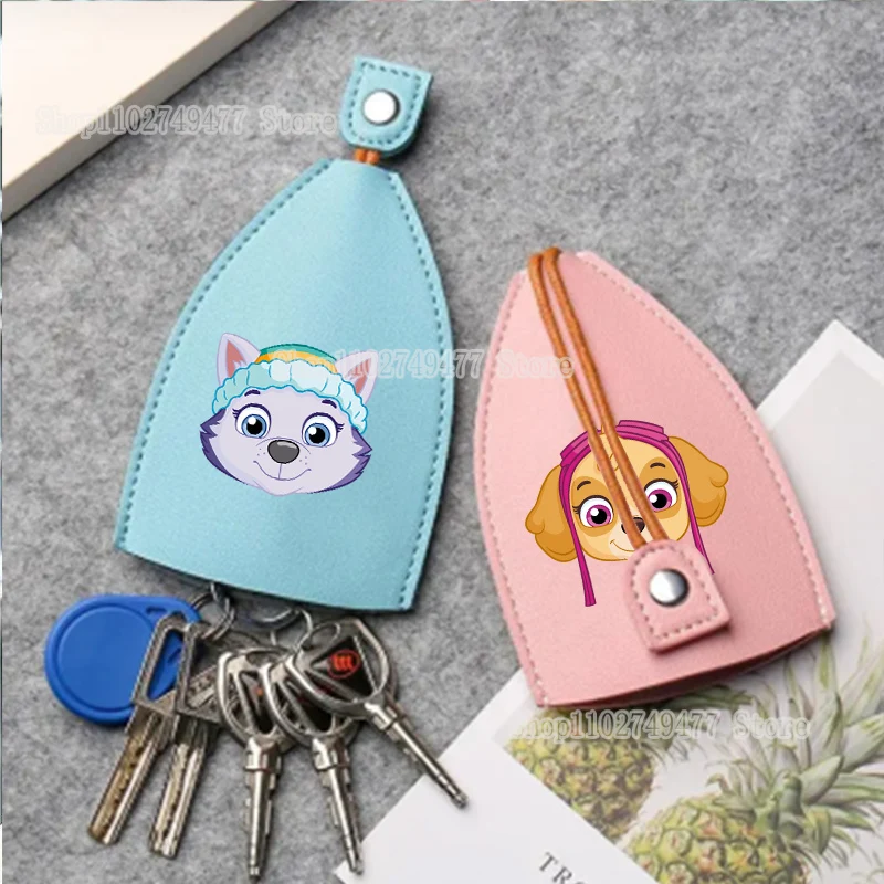 PAW Patrol Key Set Anime Character Pattern Cartoon Storage Clip Leather Waterproof Pull out Car Key Compact Exquisite Cute Gifts