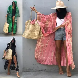 Bohemian Printed Women Beach Dress Bathing Suit Cover Up Summer Tunic For Women Hooded Beachwear Robe de plage