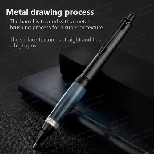Imagen 2 del producto Bolígrafo japonés Uni α-Gel Jetstream, varilla de Metal cepillado, bolígrafos estacionarios a base de aceite, regalo elegante para profesores de escuela, cadeau maitresse