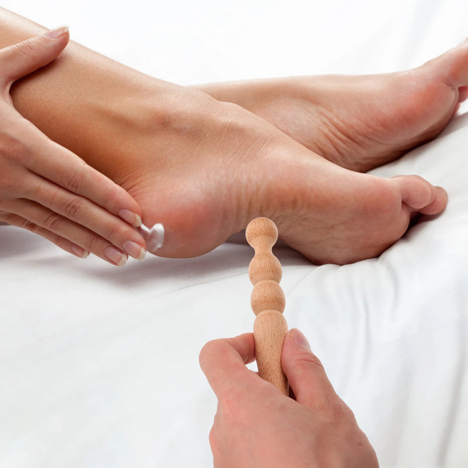 1pc Wooden Massaging Stick Body Acupoint Massage Tool Ergonomic Design Smooth Surface Handheld Sole Scraping Rod Home Spa