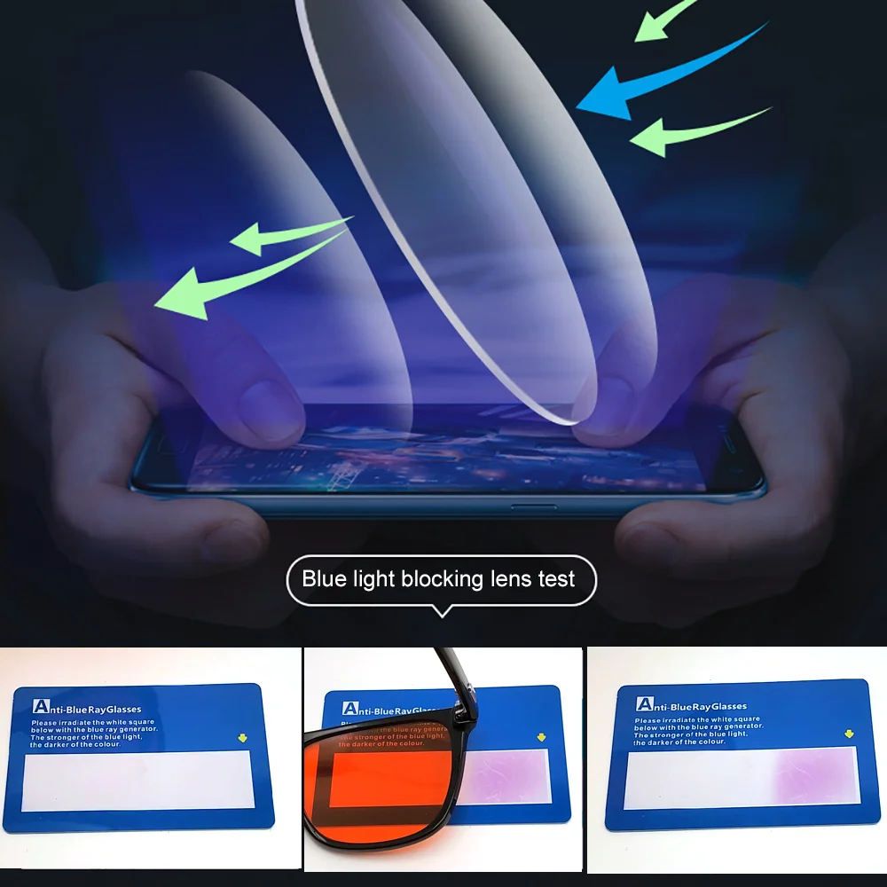 Klassische Orange-Linsen Blaulichtfilter-Brille für Männer und Frauen, Eckige Computer-Nachtsichtbrille mit Bildschirmfilter – Detail 7