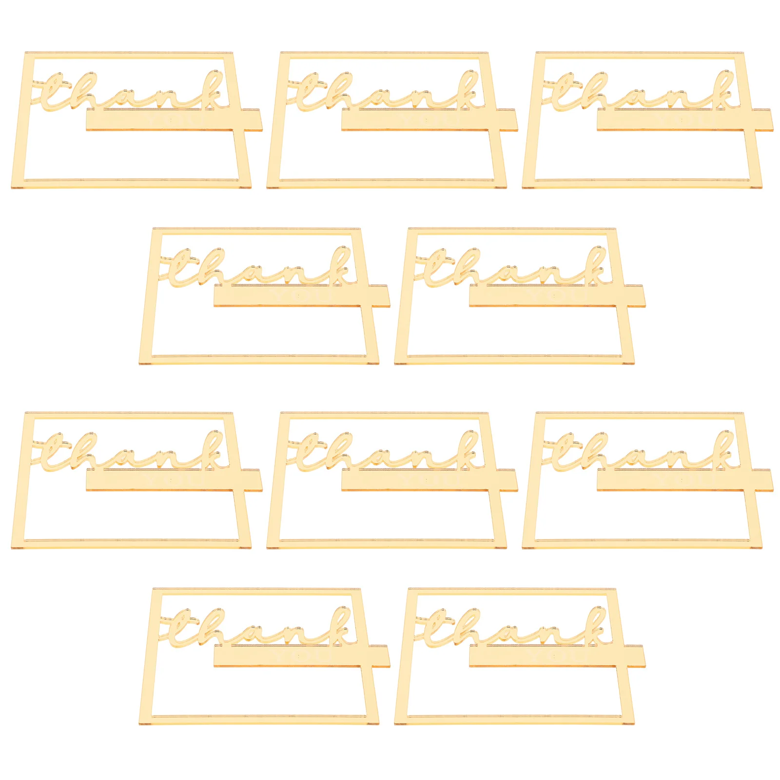 

10Pcs Thank You Acrylic Cake Topper Unique Design Elegant Decor for Birthday Wedding Holiday Parties Insert Cake Topper