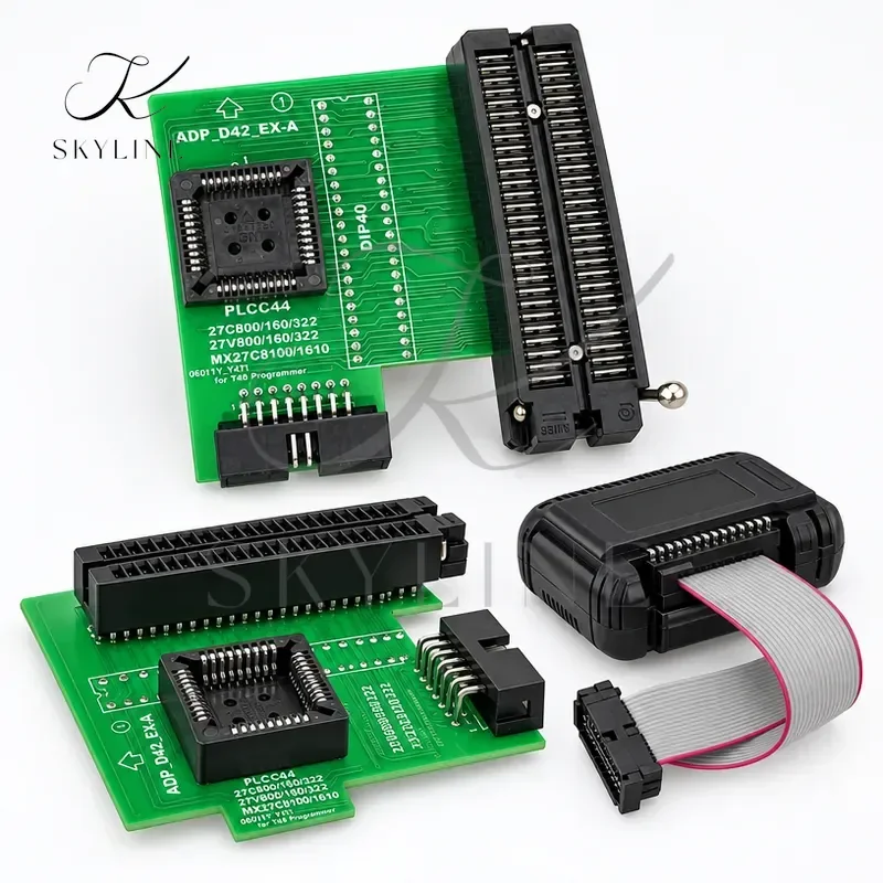 Adapter With Black Zif Socket For Plcc44 Dip42 27cxxx 27vxxx Eeprom Only Use On T48 Tl866-3g Programmer