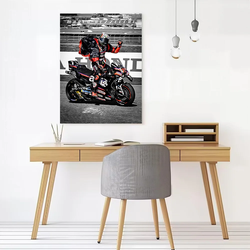 Marco Bezzecchi Motorcycle Racer Poster Canvas Wall Art Custom Photo Print Modern Painting for Fans Bedroom Accessories Mural