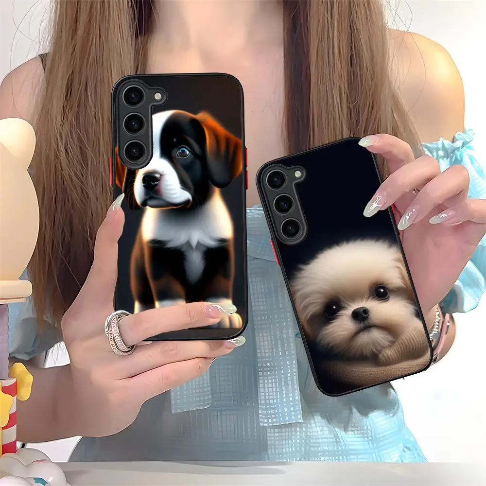 

Чехол для телефона Samsung Galaxy S25 S24 S23 S22 S21 Plus FE Ultra с милым щенком, цветной силиконовый чехол, роскошный