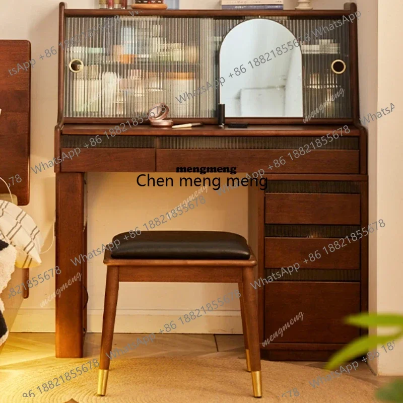 

E8000Wood Mirror Set Dressing Table Storage Cabinet Drawer Bedroom Dresser Make Up Table Luxury Coiffeuse De Chambre Furniture