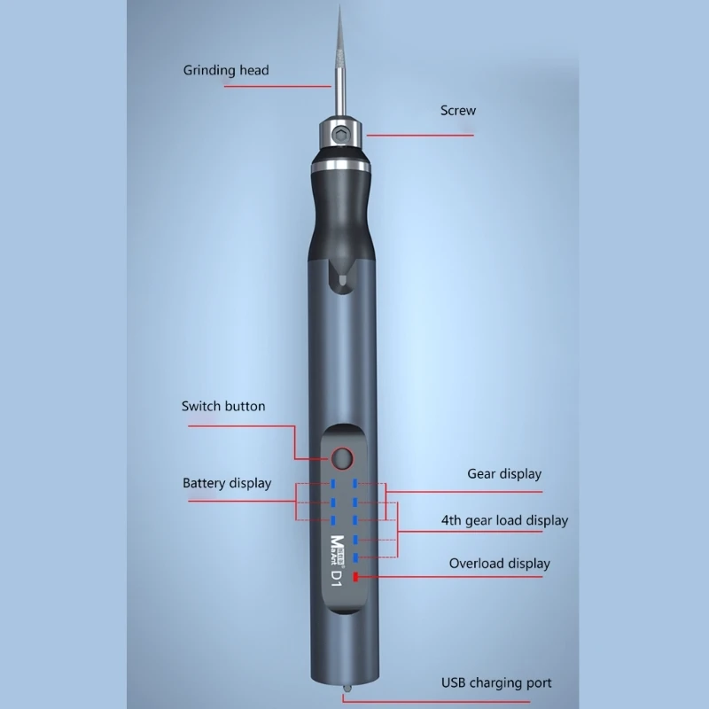 Imagem -04 - Usb Recarregável Cordless Engraving Pen Máquina de Gravura Elétrica Ferramenta Rotativa sem Fio para Esculpir Madeira de Vidro 7bit
