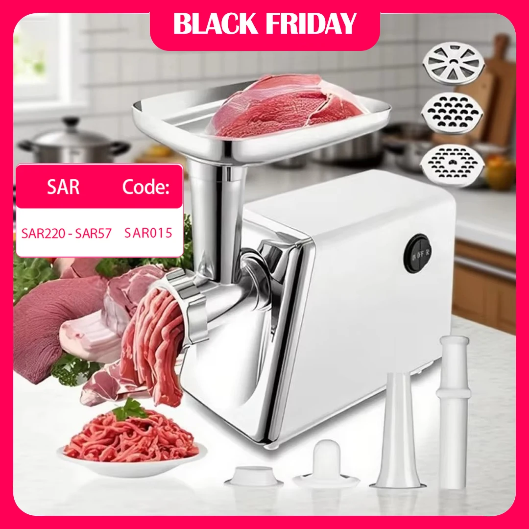 전기 고기 분쇄기 소시지 제조기 3 그라인딩 플레이트 식품 푸셔 고기 Mincer Juicer 가정용 주방용 식품 분쇄기