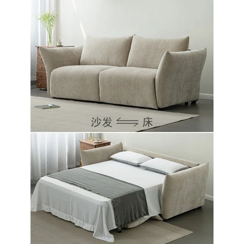 Multifunctional small apartment living room office foldable sofa bed, dual-purpose single and double model