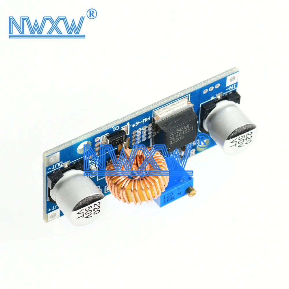 DCDC XL4015 Adjustable Voltage Reduction Module 4~38V High Power 96% High Efficiency Low Ripple 5A