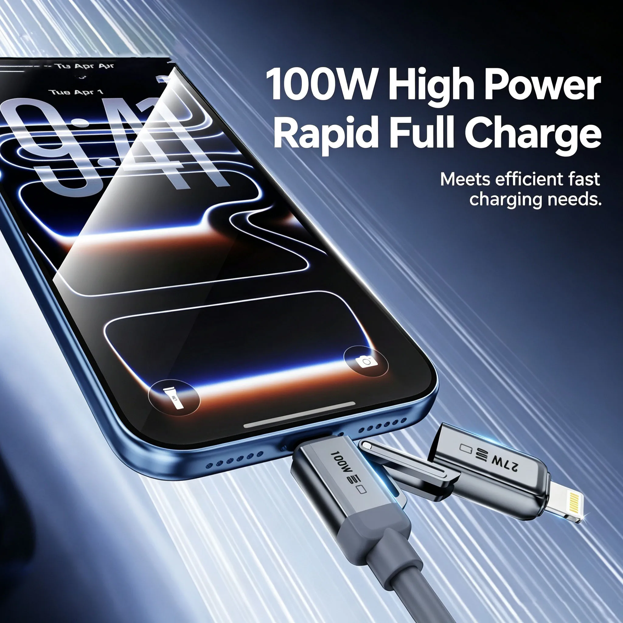 Universal 2-in-1 Multi Fast Charging Cable All Protocol PD QC Fast Charge Cord For iPhone Huawei Xiaomi OPPO Vivo Android Phone