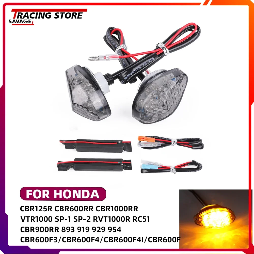 

Turn Signal Lights Flasher Blinker Indicators For Honda CBR 125R 600RR 1000RR 600F 900RR 929RR 954RR VTR1000 Resistors Adapters