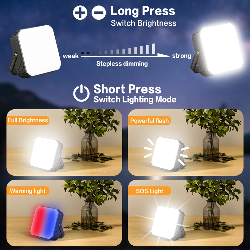 10000mAh Solar Power Bank Ultra Capacity USB Charging For iPhone Samsung Xiaomi Huawei Outdoor Power with Camping Light Lanyard