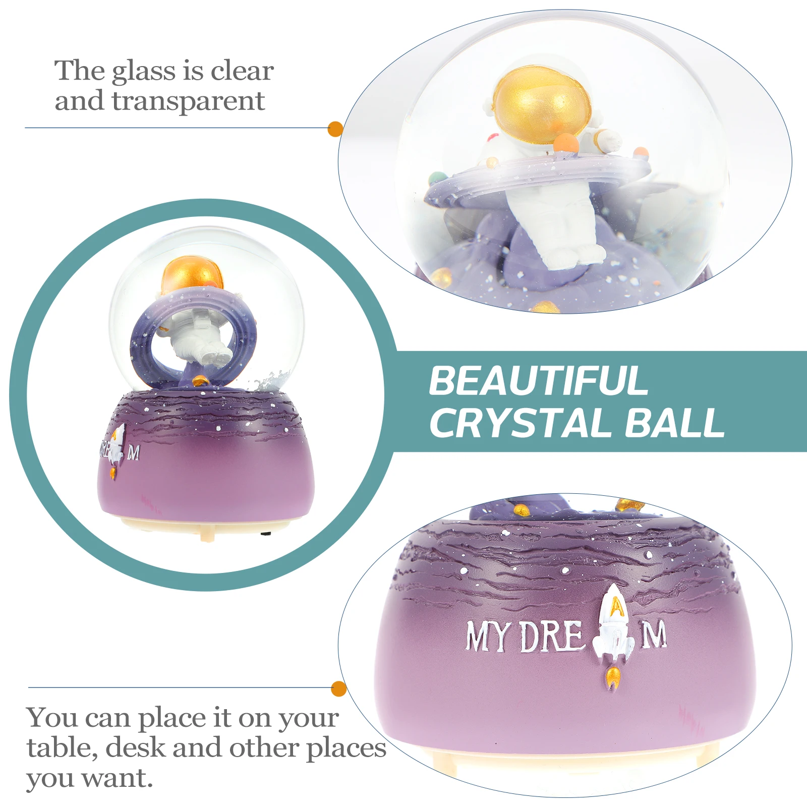 

Music Box Astronaut Decoration Home Adornment Decorate Living Room Glass Balls Liquid Birthday Gift