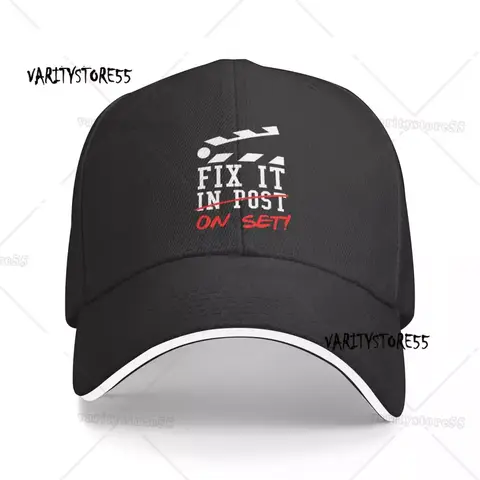 Fix It On Set Not In Post - Film Crew TV Director Baseball Cap Bobble Hat western Hat Female Men's