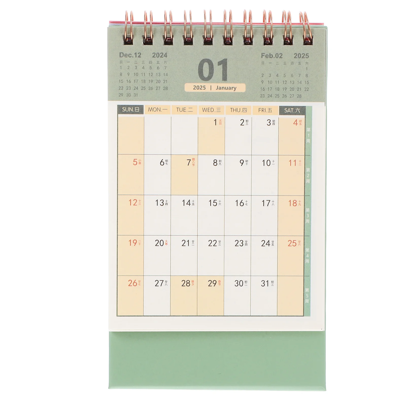 2025 Bureaukalender Kleine tafel Staande flip-kalenders Mini Desktop voor decoratief