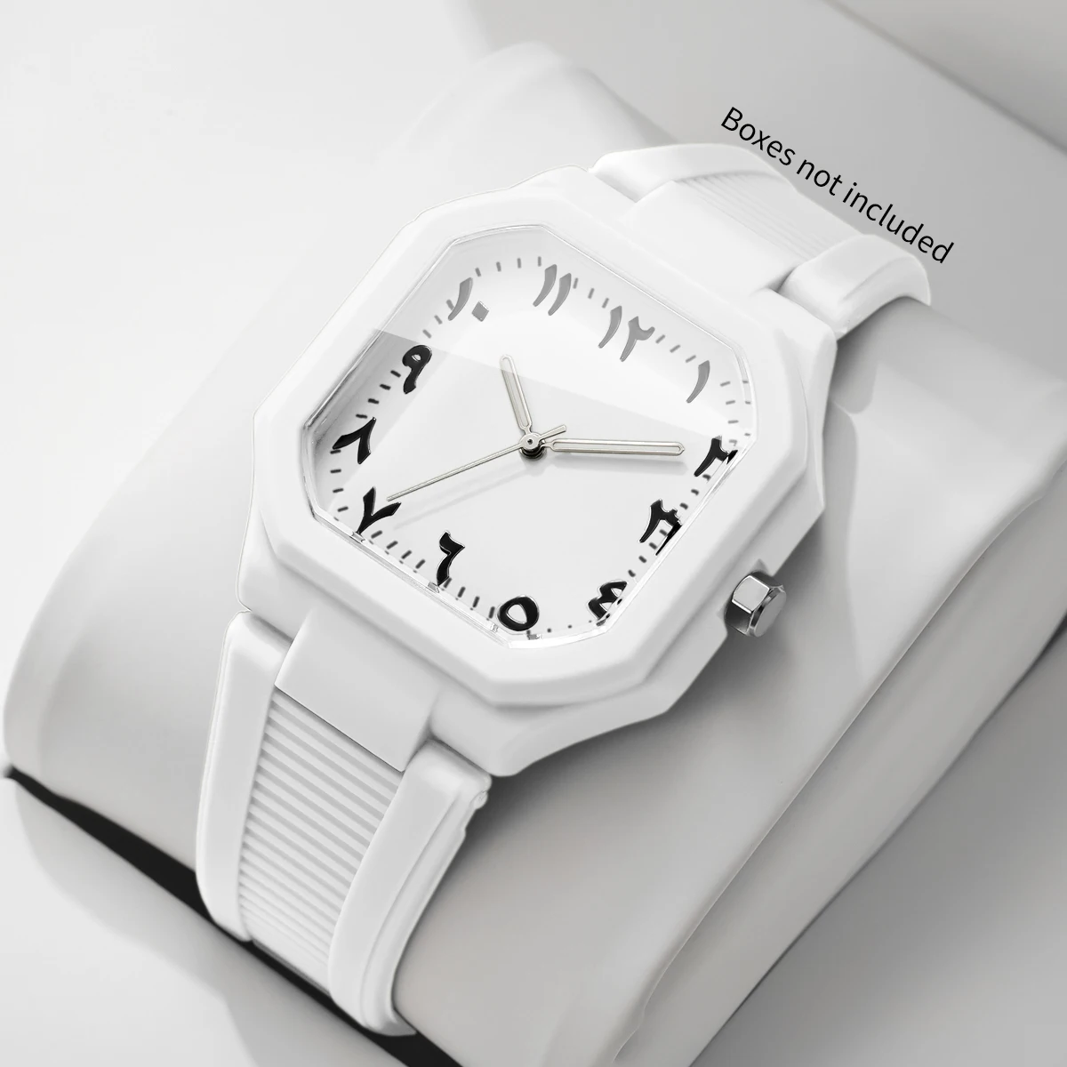Fashion Square Unisex Watches Arabic Dial Quartz Watch Silicone Band Casual Men Women Wristwatches Relogio Feminino（Without Box)