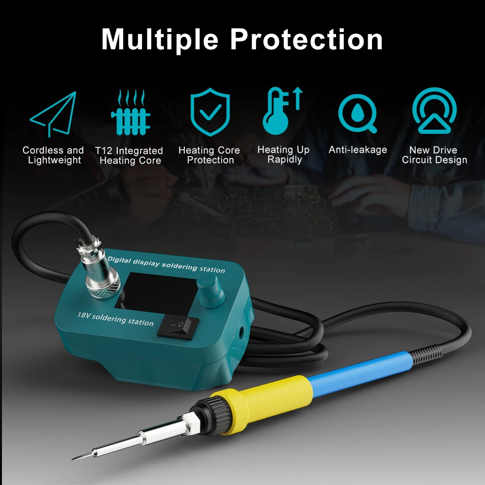 Herramienta de estación de soldadura de hierro inalámbrico para batería Makita18V LXT, Kit de soldador eléctrico portátil de 60W para BL1850 BL1860 BL1830