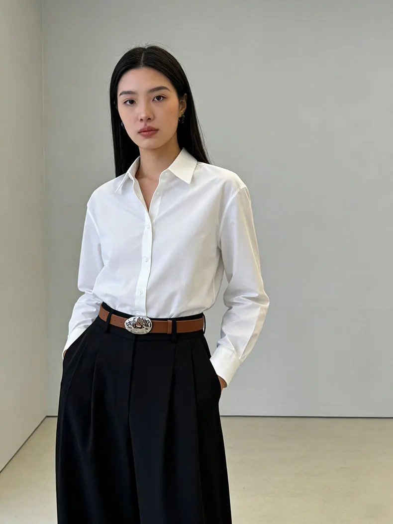 New stylish niche-design minimalist oval leather buckle a sophisticated commuter belt that pairs perfectly with jeans
