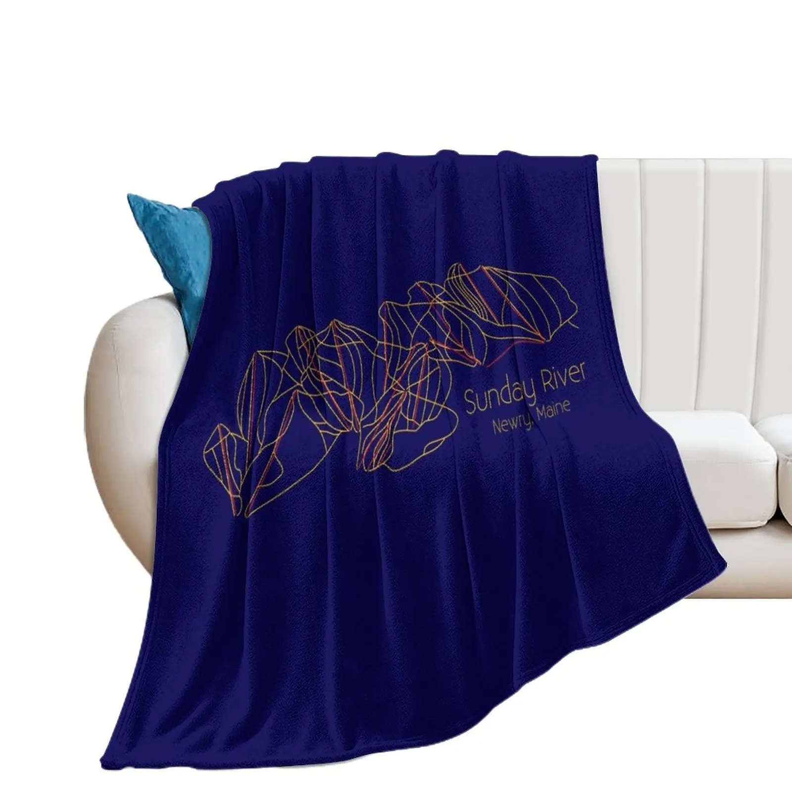 Sunday River Trail Map Throw Blanket Polar decorative Summer Beddings Blankets