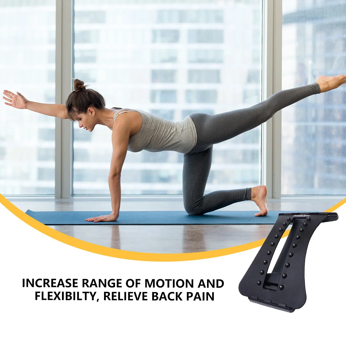 

Lumbar Correction Cushion Back Massage Mat Spine Tractor Posture Corrector Durable Arch Support Natural Traction Therapy Pain
