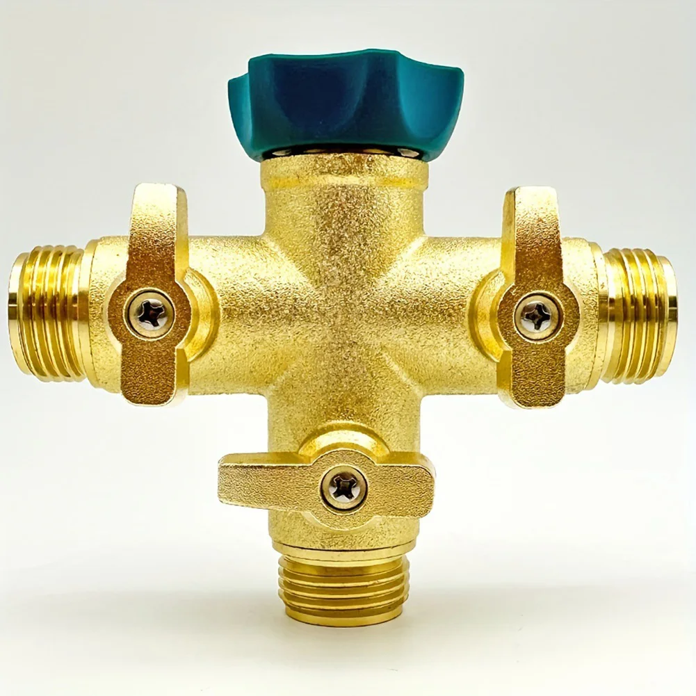 3-Way Hose Divider Brass Hose Connector Heavy Duty Design High Pressure Resistance 3 Way Heavy Duty Splitter As Picture