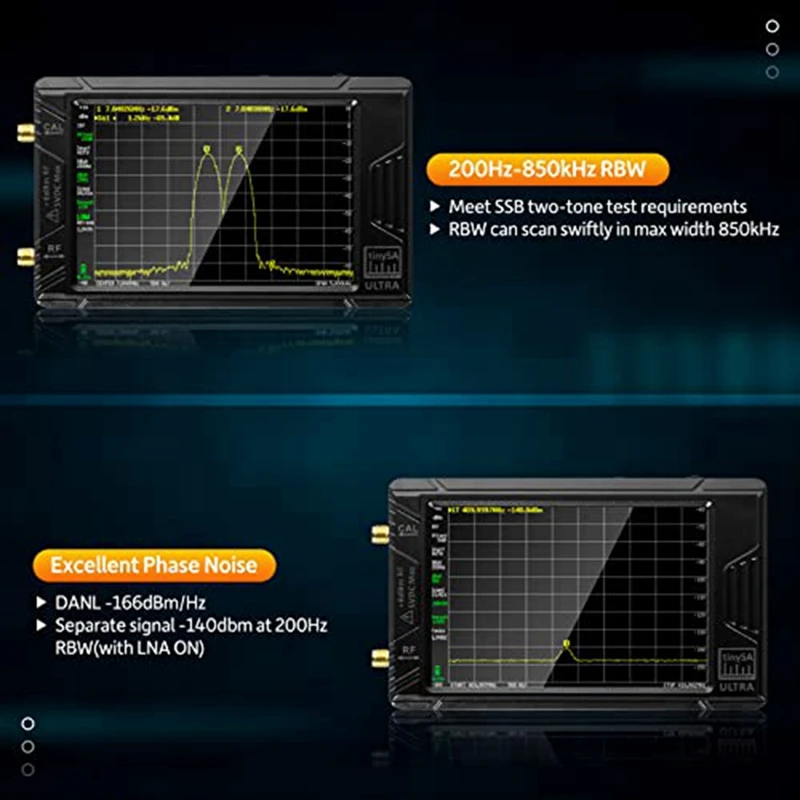 4 Inch Spectrum Analyzer - V0.4.5.1 100Khz-5.3Ghz Built-In 3000Mah Battery & 32GB SD Card RF Signal Generator QRP Radio