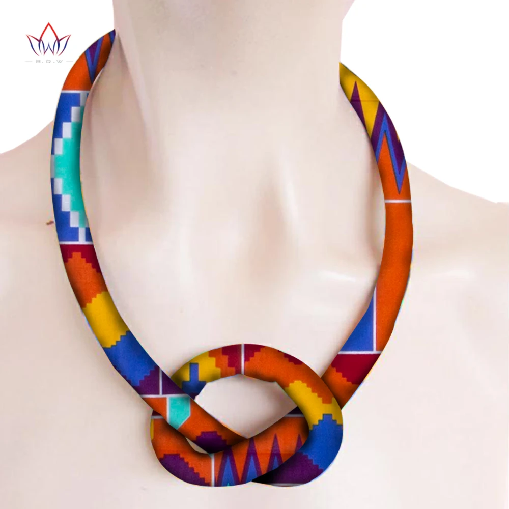 African Print Necklace Ankara Print Necklace African Ethnic Handmade Jewellery African Cotton Fabric Jewellery For Women WYB204