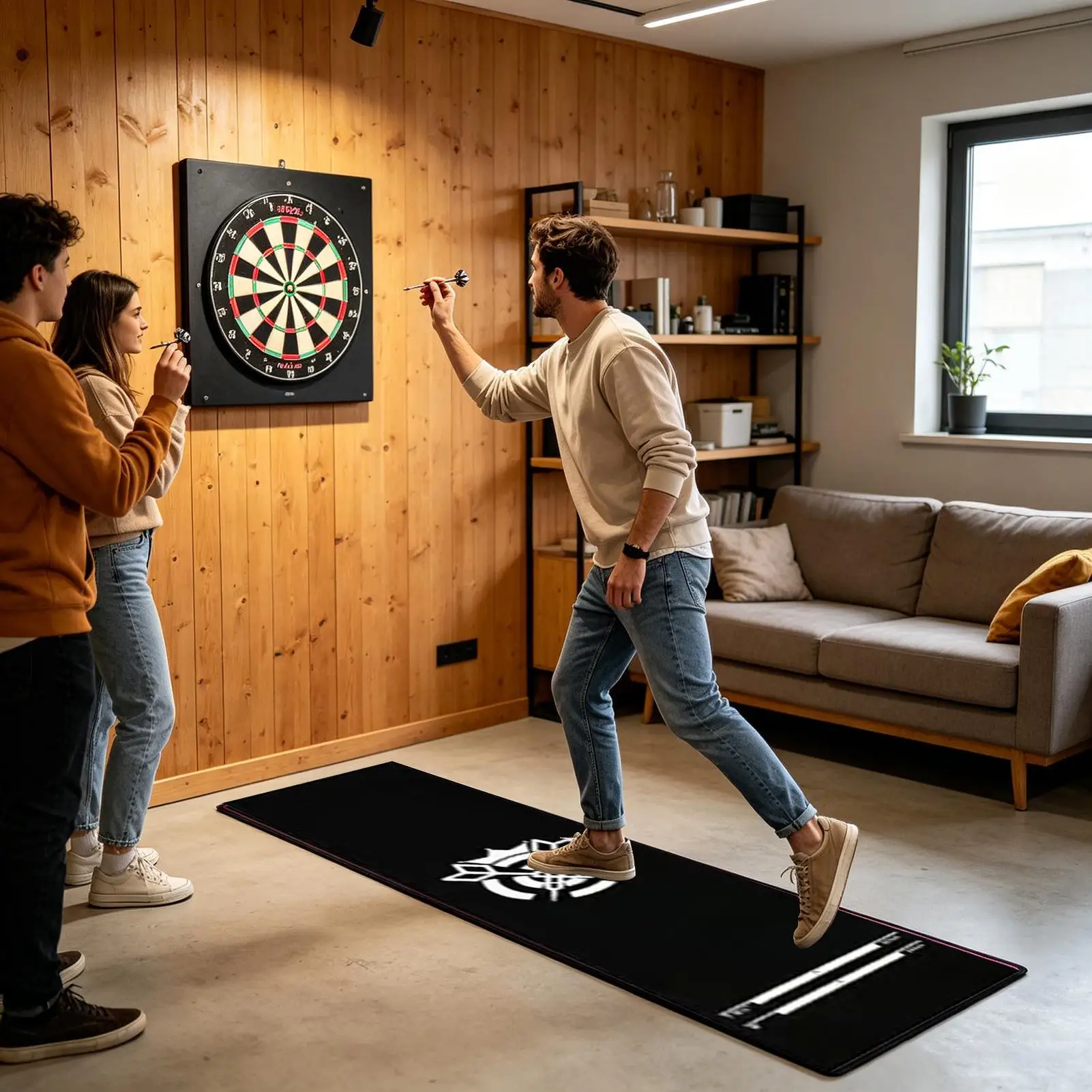 Dart Rug Non-Slip Portable With Throw Line Crystal Velvet Dart Carpet Mats For Recreation Center Sports Club Office Break Room