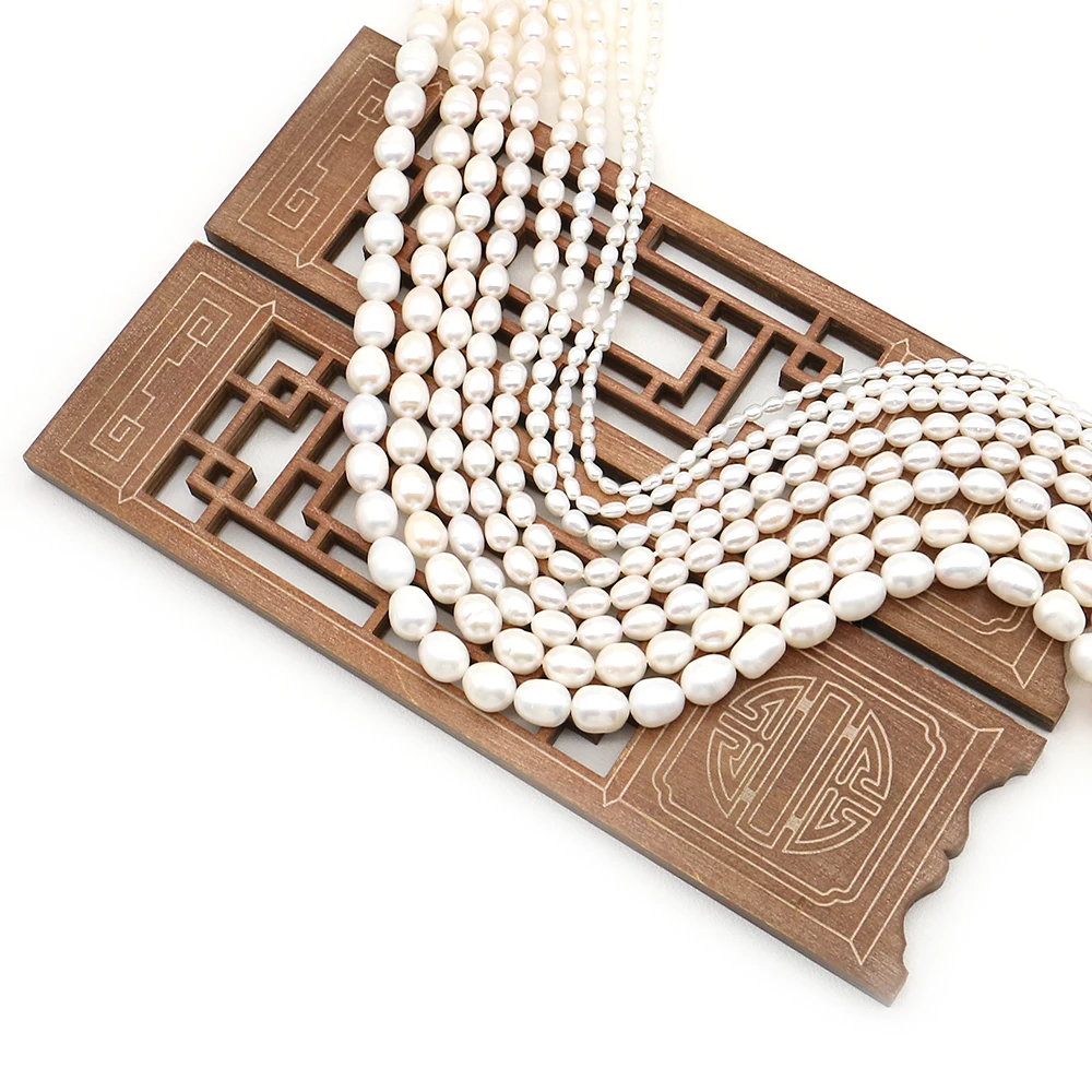 

Natural Rice Shaped Freshwater Pearl Isolation Loose Beaded for Women Jewelry Making DIY Charm Bracelet Necklace Accessories