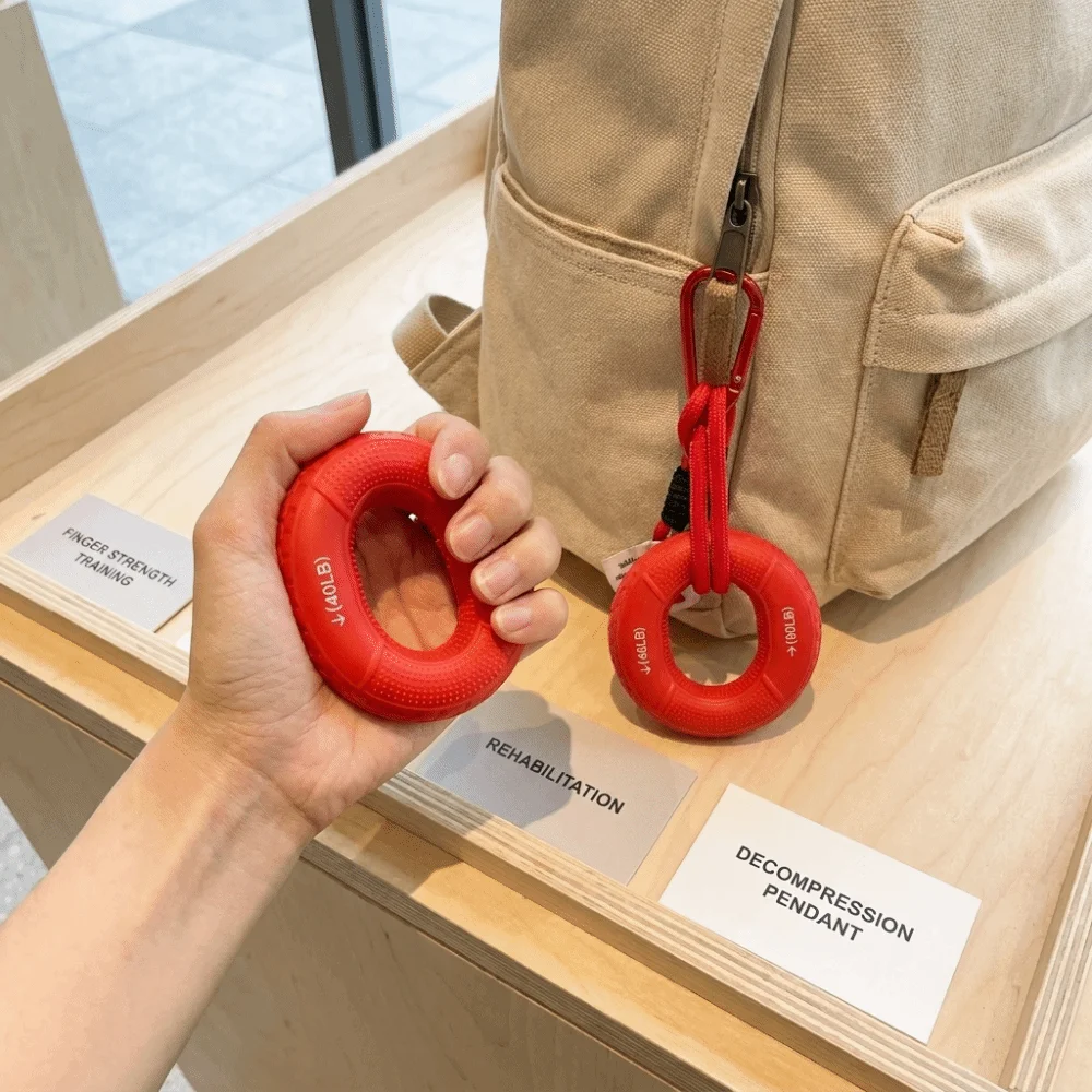 Portable Silicone Hand Trainer Keychain Multi-colors Compact Size Hand Power Gripper Ring Pendant Lightweight 6 Colors Available