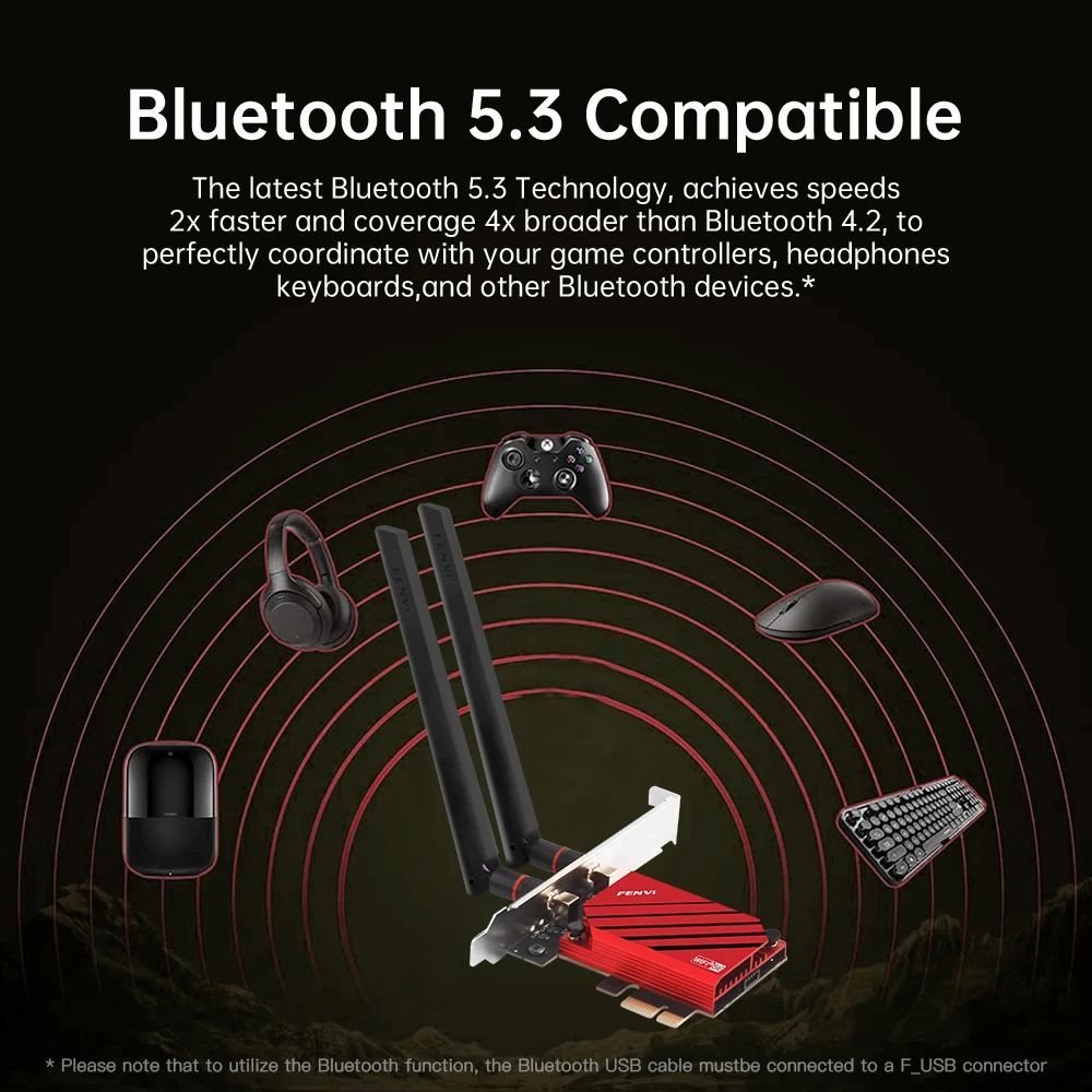 WiFi6E RTL8852CE 블루투스 5.3 트리플 밴드 2.4G/5GHz/6GHz 와이파이 카드 802.11AX 5374M PCI 익스프레스 무선 네트워크 어댑터 PC